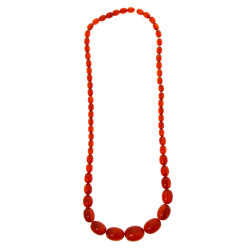 Collier en chute de perles ambrées forme