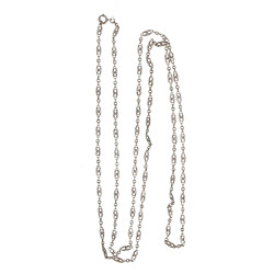Long sautoir ancien en argent, poids 26,