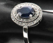 Bague en or 9 cts (375) sertie d'un saph