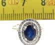 Bague en or 9 cts (375) sertie d'un saph