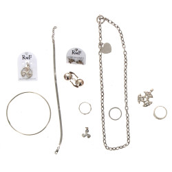 Lot de bijoux en argent généralement 925