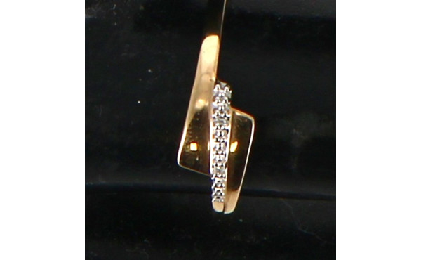 Bague jonc en or jaune 9 carats et 2 pet