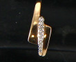 Bague jonc en or jaune 9 carats et 2 pet