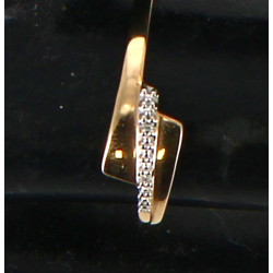 Bague jonc en or jaune 9 carats et 2 pet