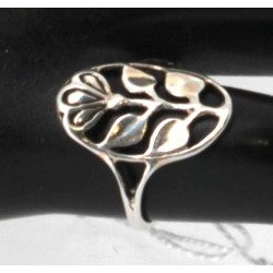 TOULHOAT - Bague Médaille Fleur en argen