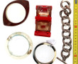 5 bracelets vintages dont 3 en matière p