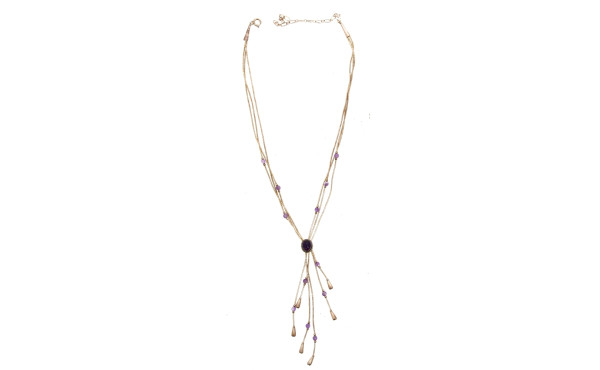 Collier en argent 925ème, améthyste oval