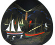LONGWY - Assiette à décor d'un port de p