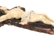 Grand Christ en faïence polychrome. H 33