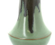 Vase en grès vert, base et col en métal 
