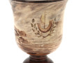 Vase forme tulipe sur piédouche en faïen