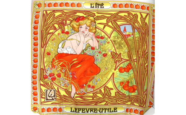 LEFEVRE-UTILE - Carré en soie, décor "L'