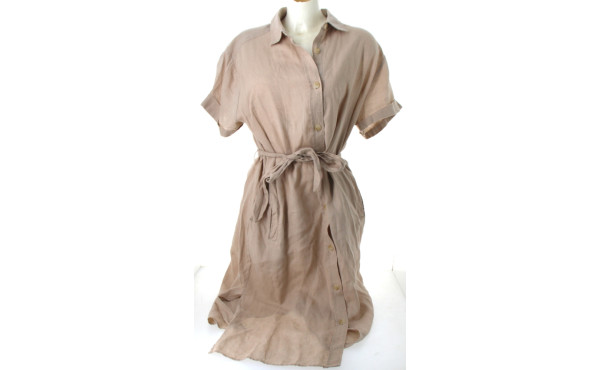 ECOALF - Robe chemise en lin sable (est 