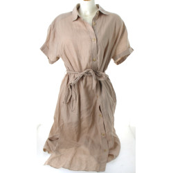 ECOALF - Robe chemise en lin sable (est 