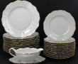 Service de table en porcelaine blanche e
