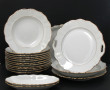 Service de table en porcelaine blanche e