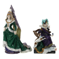 Paire de statuettes en porcelaine polych