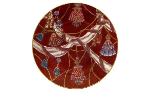 Coupe ronde décorative en porcelaine pol