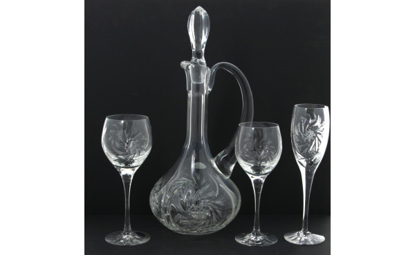 Service de verres à pied en cristal comp