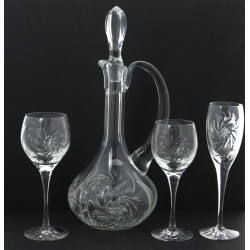 Service de verres à pied en cristal comp