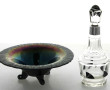 Petite carafe ART DECO en verre et col m