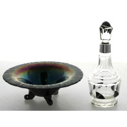 Petite carafe ART DECO en verre et col m