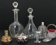 Lot de verreries anciennes : 2 carafes a