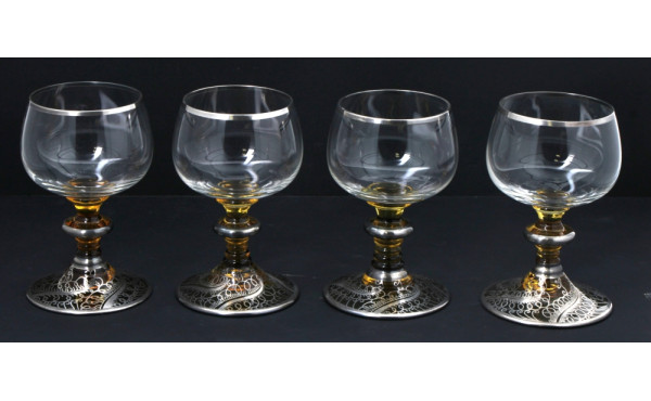 4 verres à vin blanc style romers rehaus
