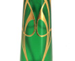 Vase ART NOUVEAU en verre vert et or, H 