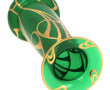 Vase ART NOUVEAU en verre vert et or, H 