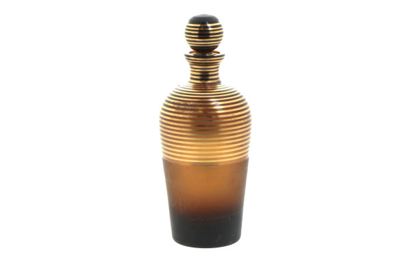 Carafe avec bouchon en verre fumé, décor