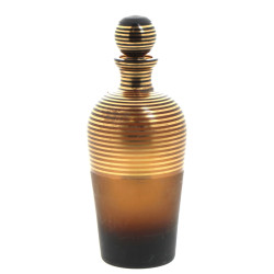 Carafe avec bouchon en verre fumé, décor