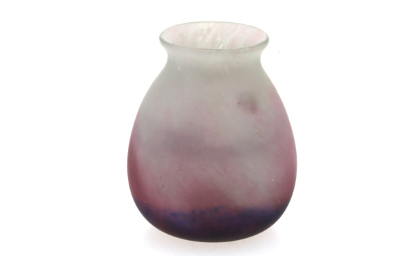 LAGNY - Vase boule en verre moucheté ros