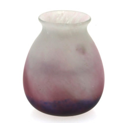 LAGNY - Vase boule en verre moucheté ros