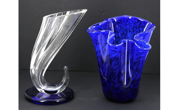 Lot de 2 vases dans les tons bleus : vas