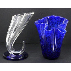 Lot de 2 vases dans les tons bleus : vas