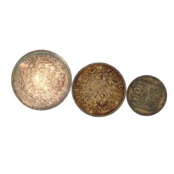  lot de monnaies argent: 1 p. 50 fr + 1