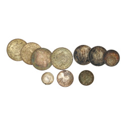 Lot de monnaies argent: 4 p. 50 fr anné