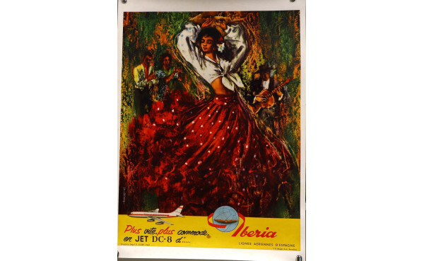 IBERIA - Affiche offset illustrée, titré