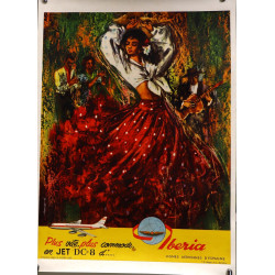IBERIA - Affiche offset illustrée, titré