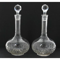 Paire de carafes anciennes en cristal av