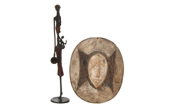 Sculpture africaine "Maternité", en méta