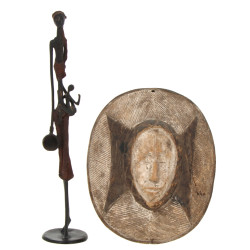 Sculpture africaine "Maternité", en méta