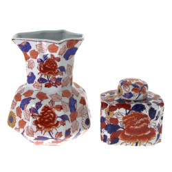 Boite à thé et pichet style imari, trava