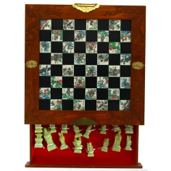 Jeu d'échecs en coffret bois, fabricatio