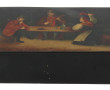 Petit coffret XIXe en carton bouilli, co