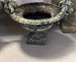 Paire de vasques de jardin en fonte sur 
