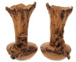 Paire de vases en plâtre patiné façon te