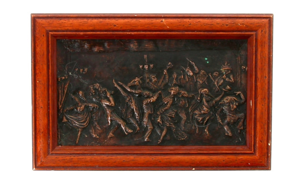 "Le Bal des animaux", plaque en régule p