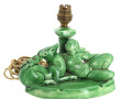 Petite lampe en céramique verte années 5